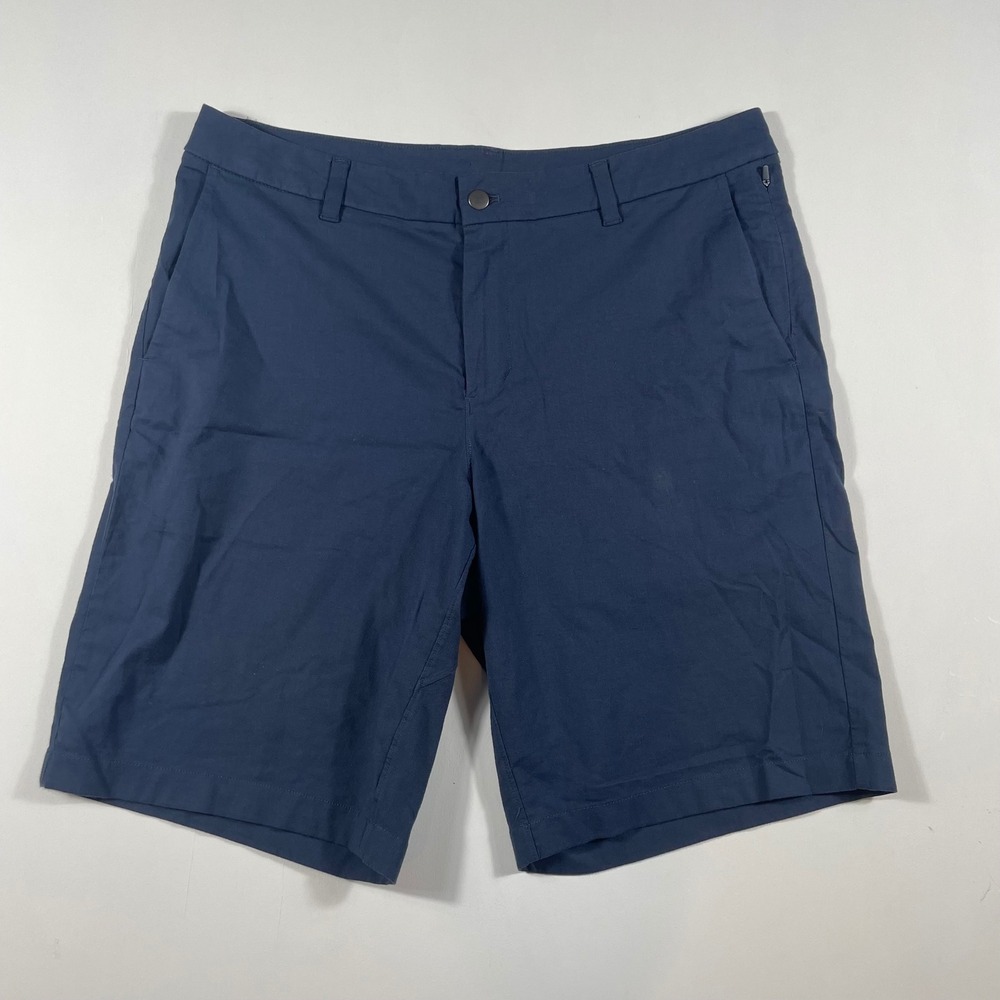 Lululemon Commission Shorts Men 36x11 Cotton Blend Stretch Chino Blue LM7AAMS